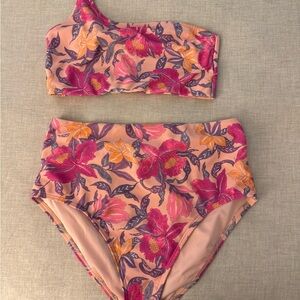 Old Navy Floral Bikini Set in Pink and Orange